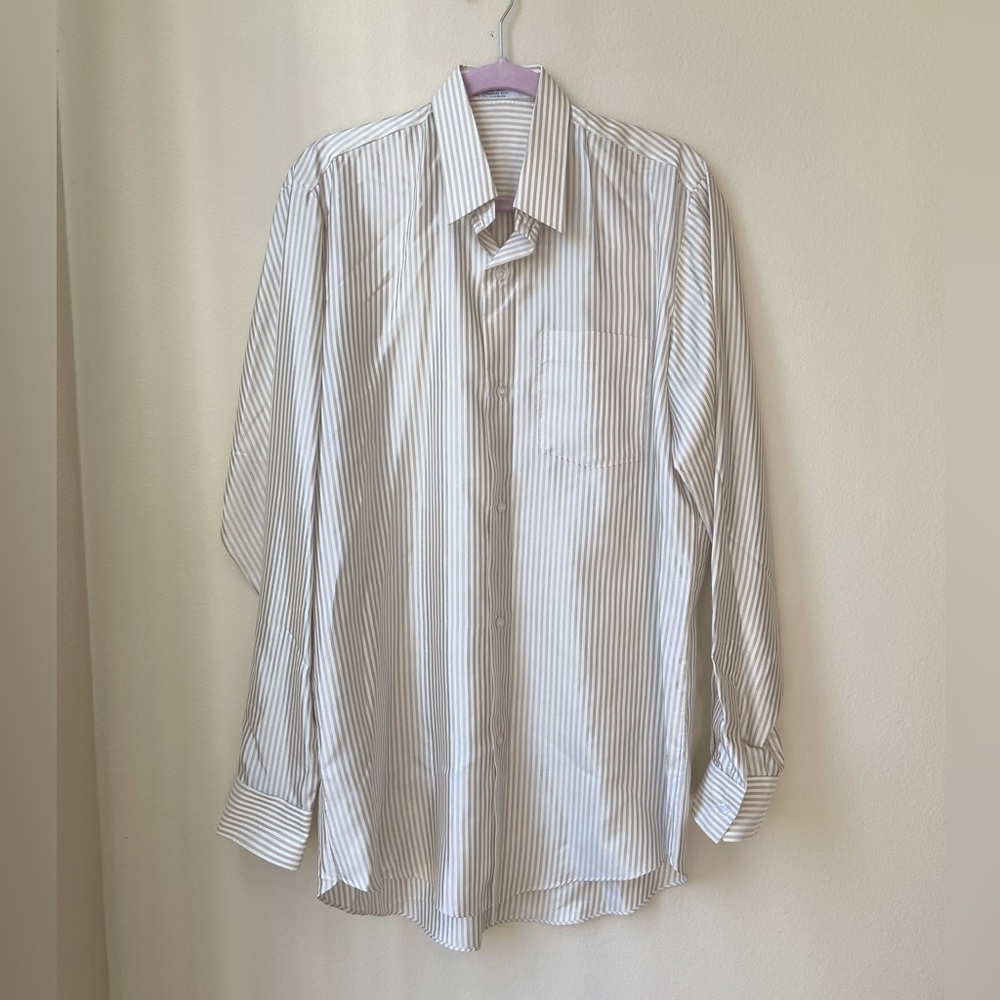 Vintage 70s Pinstriped Silky Button Up Shirt